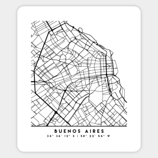 BUENOS AIRES ARGENTINA BLACK CITY STREET MAP ART Sticker